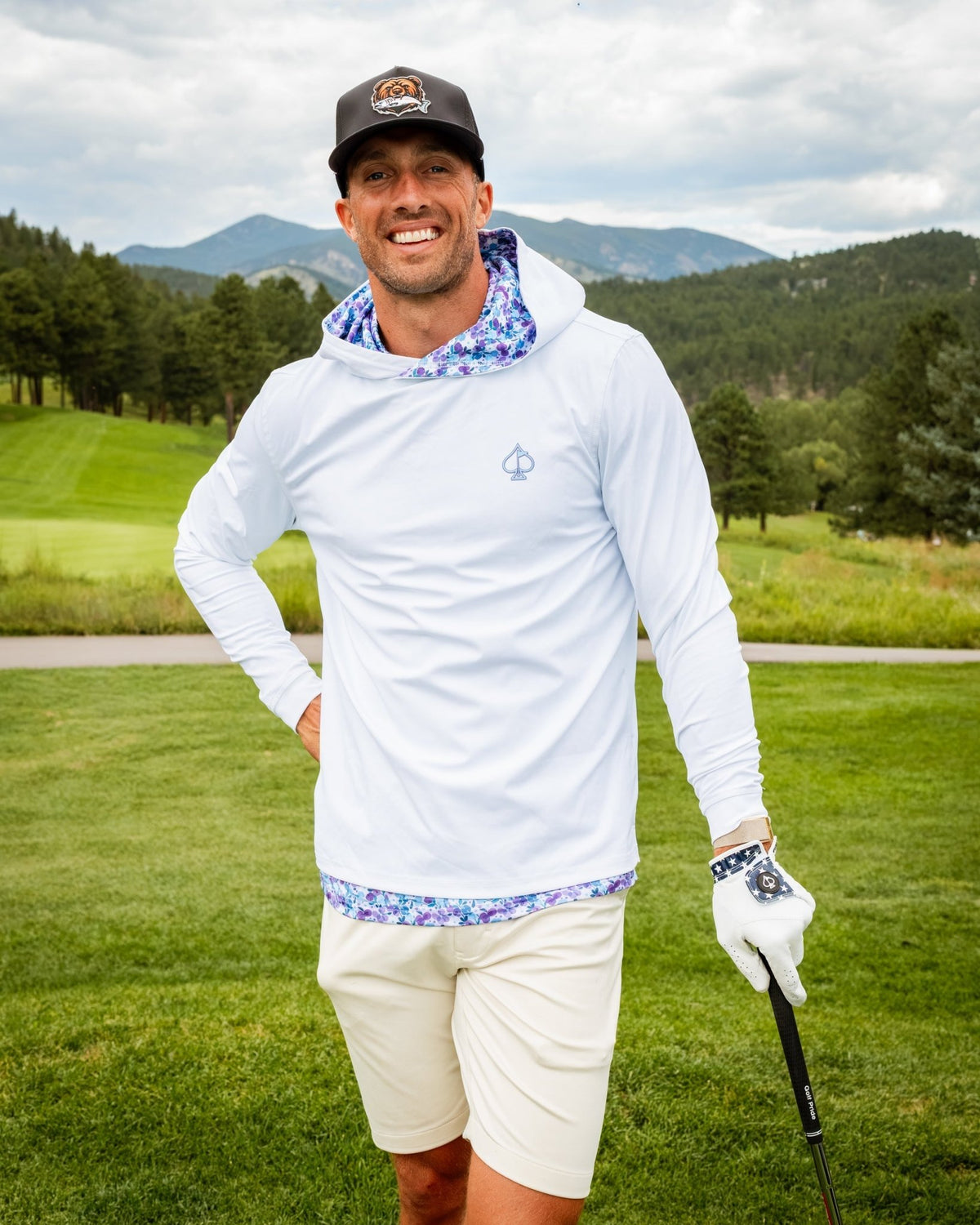 Performance Golf Hoodie - White Petals - S - Club Rehab