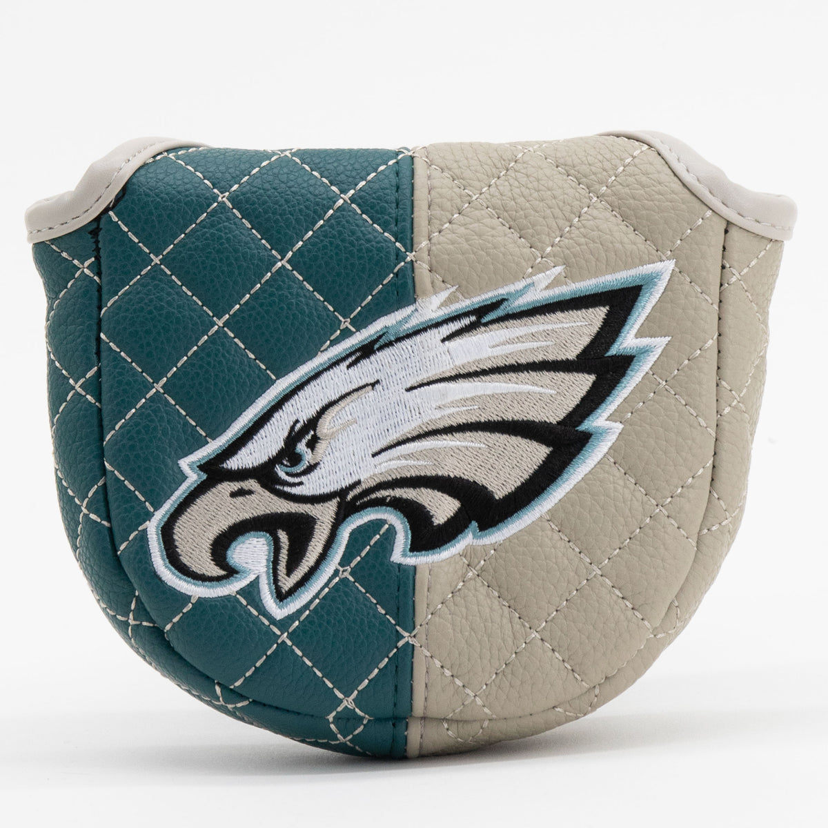 Philadelphia Eagles Split Mallet Putter quilted headcover, front view