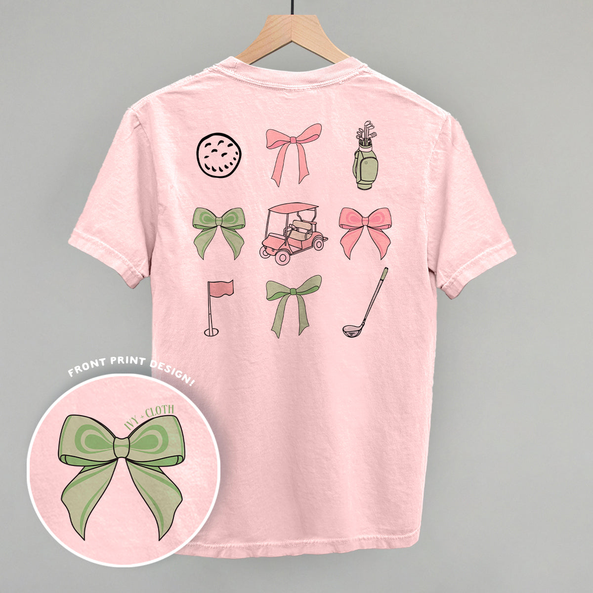 Pink & Green Golf Doodles (Back Print), alternate product view 2