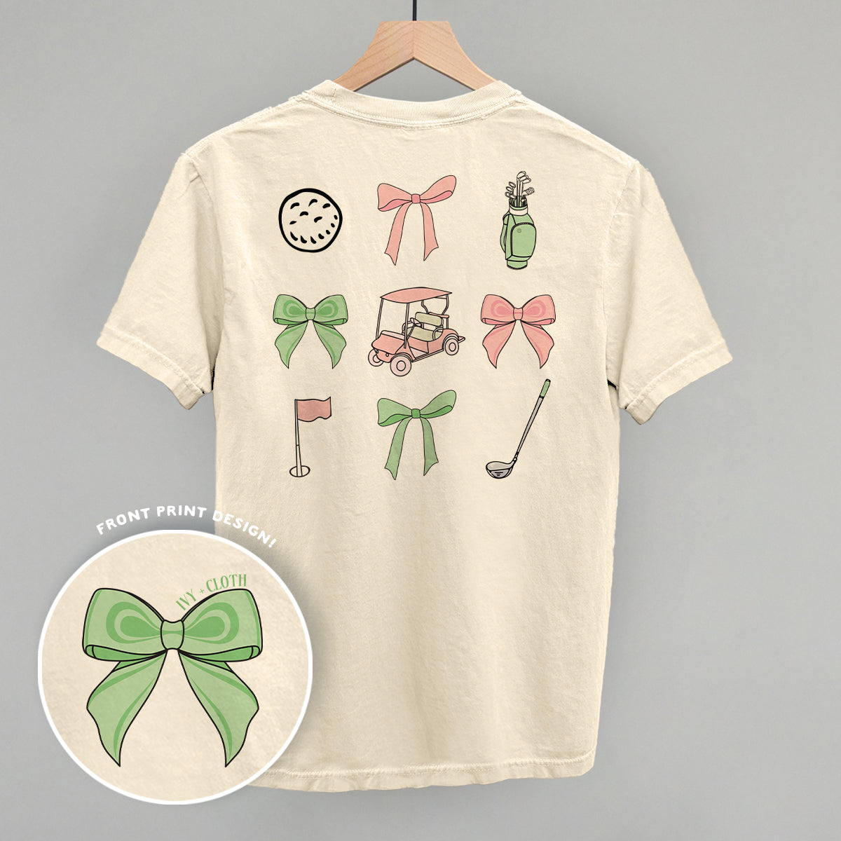 Pink & Green Golf Doodles (Back Print), alternate product view 3