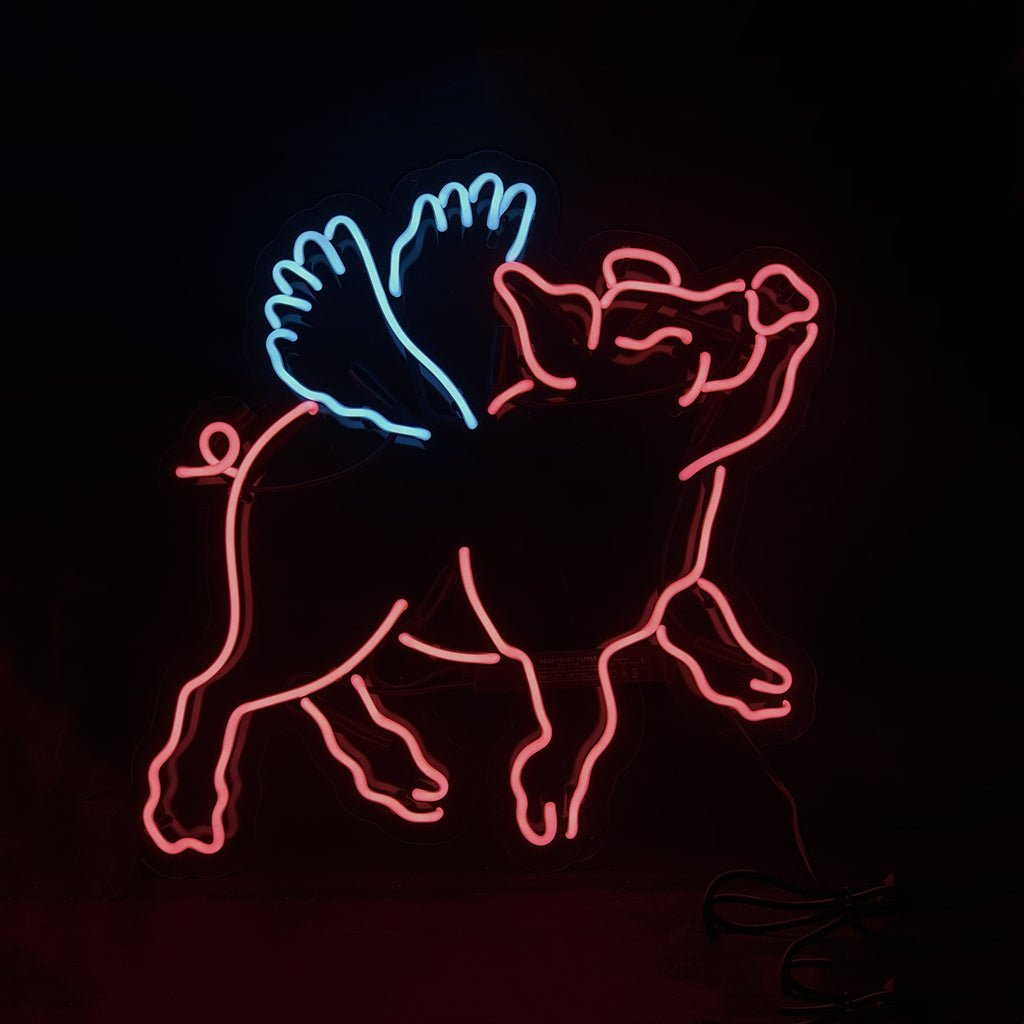 Pink Pig with Wings Neon Signs - Club Rehab