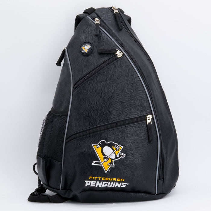Pittsburgh Penguins PU leather backpack by Team Golf, view 1