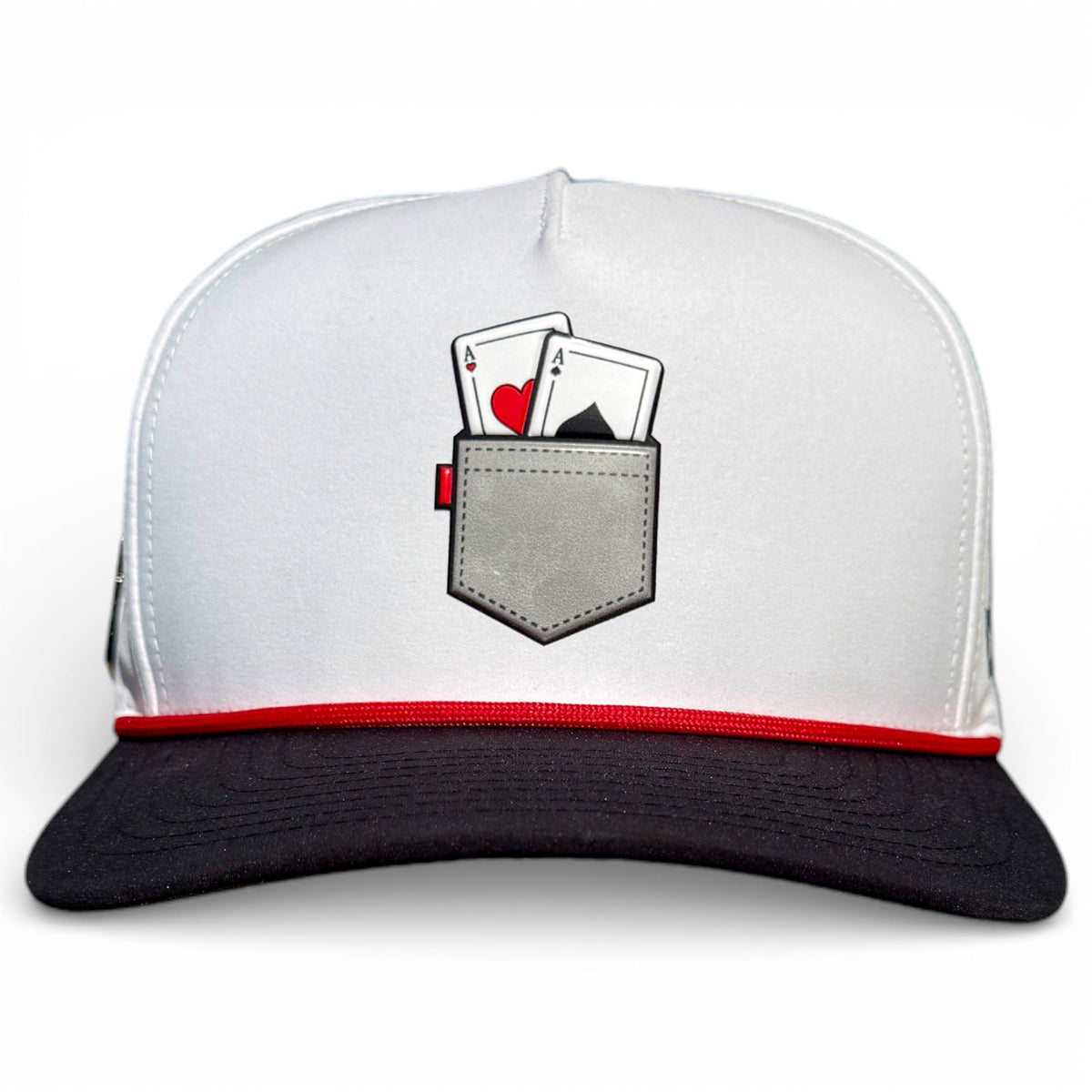 Pocket Aces Golf Hat | Snapback Cap | Built-in Magnetic Ball Marker Holder + Marker Included | Adjustable Gray & Black - Club Rehab