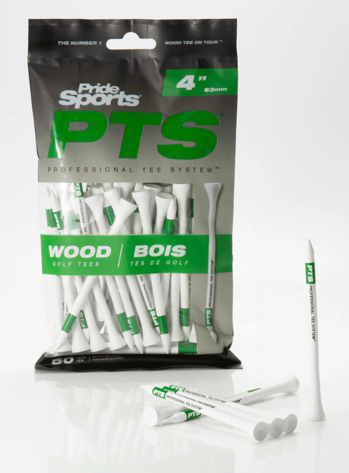 Pride Professional Tee System (PTS) Original Golf Tees - 4" Pro Length Max (Green) – For drivers over 400cc 50 Count - Club Rehab