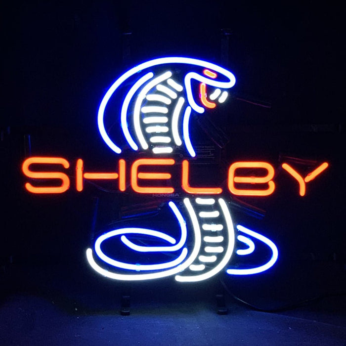 Red Shelby Auto Car Blue Cobra Neon Light Sign - Club Rehab