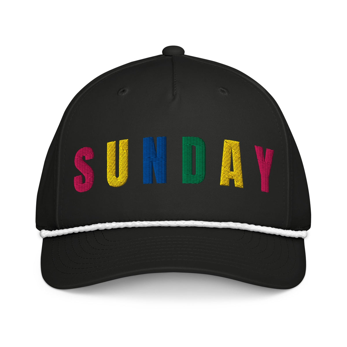 RETRO SUNDAY Embroidered Golf Hat for Women - Birdie Pop Collection - Black/White - Club Rehab