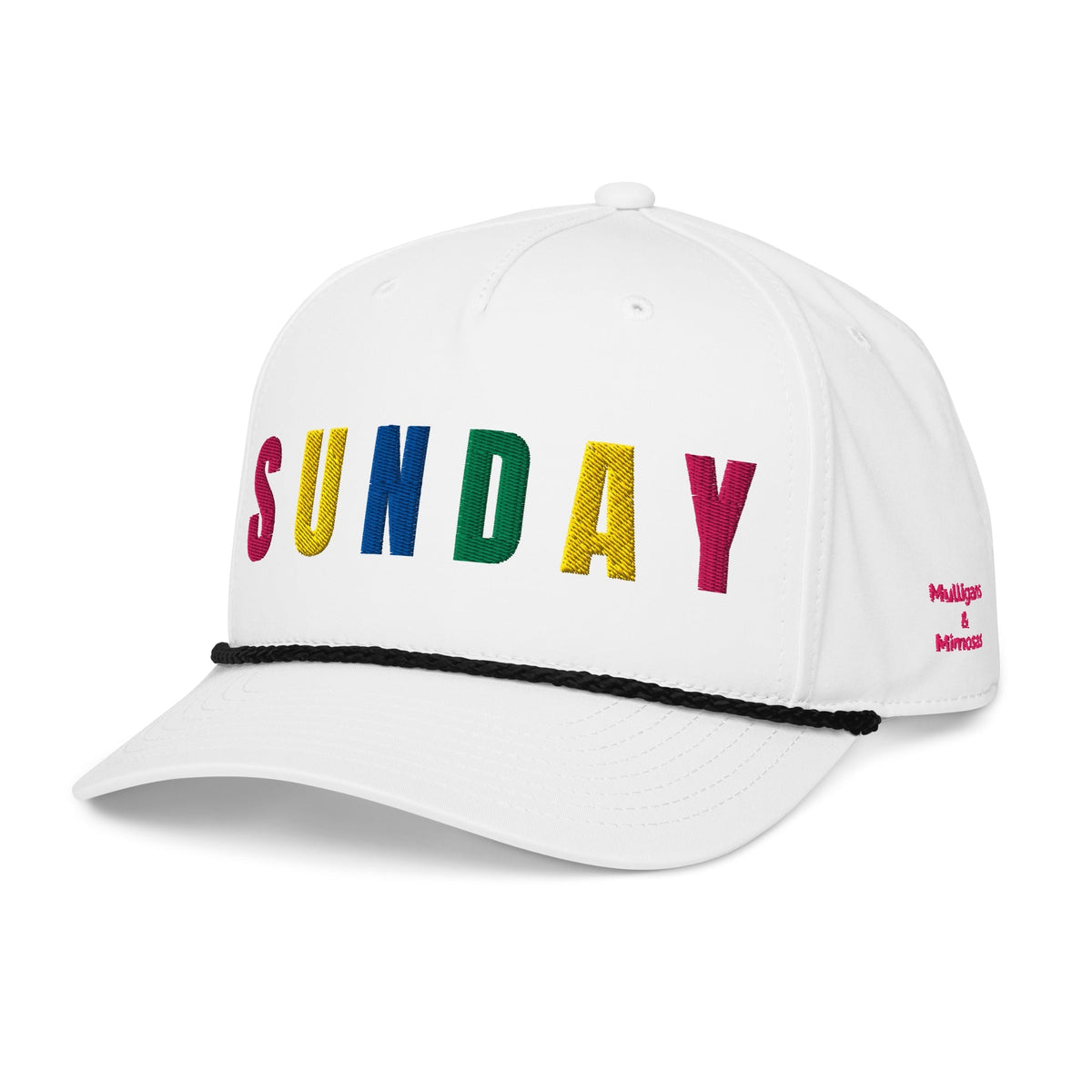 RETRO SUNDAY Embroidered Golf Hat for Women - Birdie Pop Collection - Black/White - Club Rehab