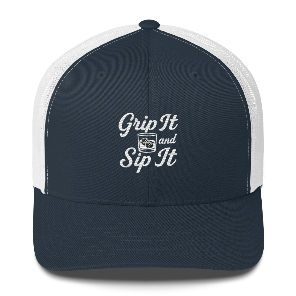 Grip It and Sip It Trucker Hat – Classic Golf Style with a Twist
