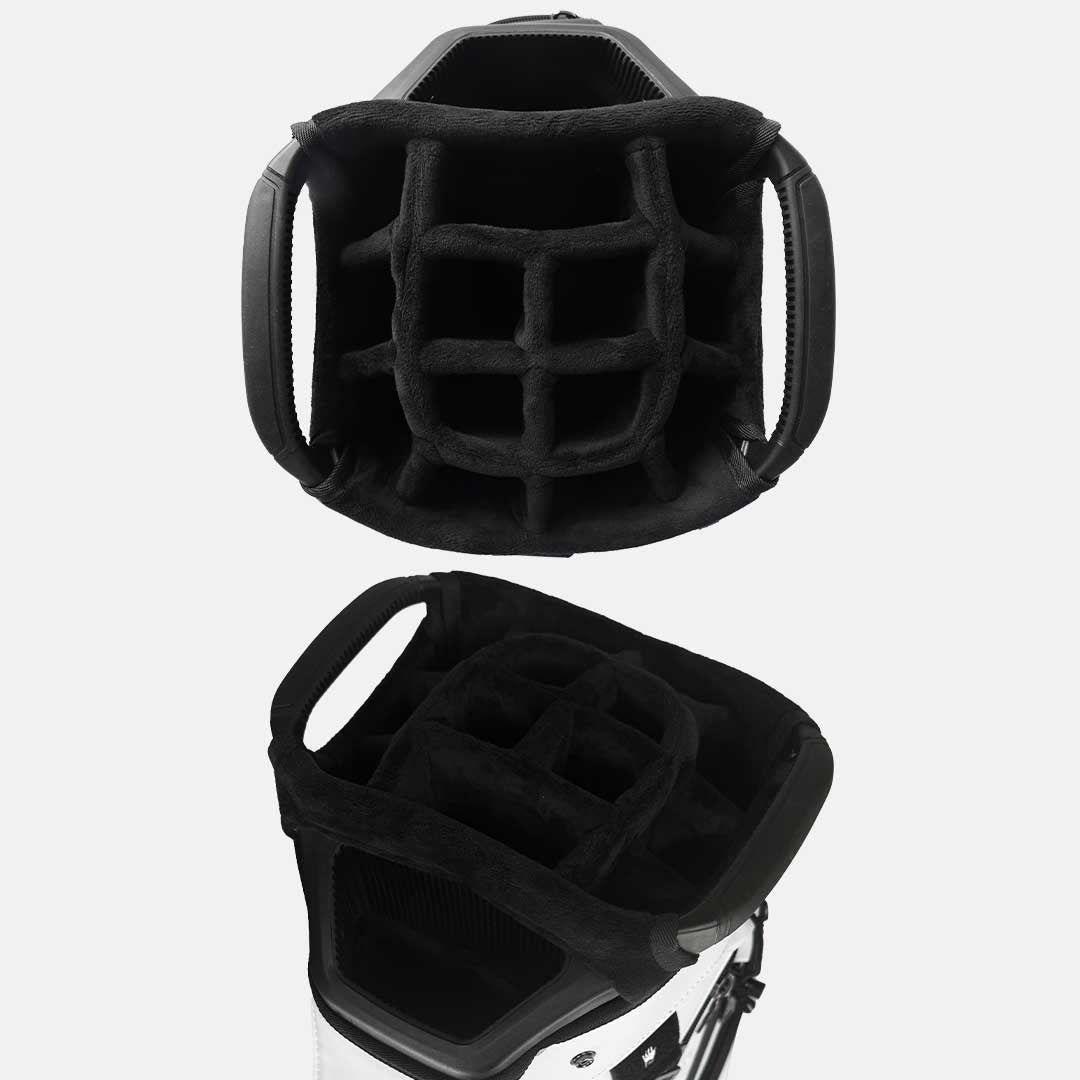 RevCore Lux Golf Cart Bag | 14 Way Velvet Lined Dividers - Winter White - Club Rehab