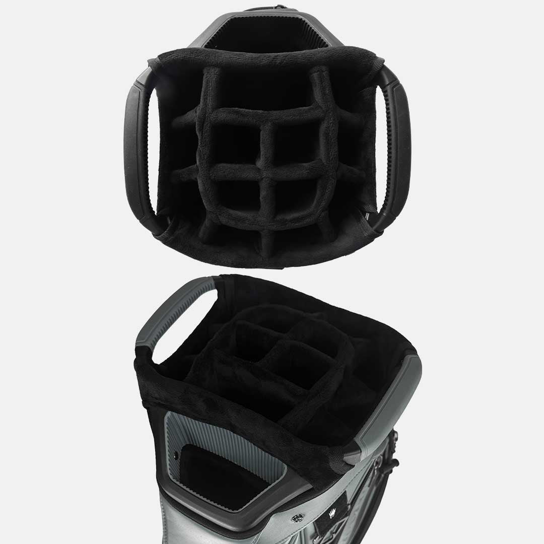 RevCore Lux Golf Cart Bag | 14 Way Velvet Lined Dividers - Winter White - Club Rehab