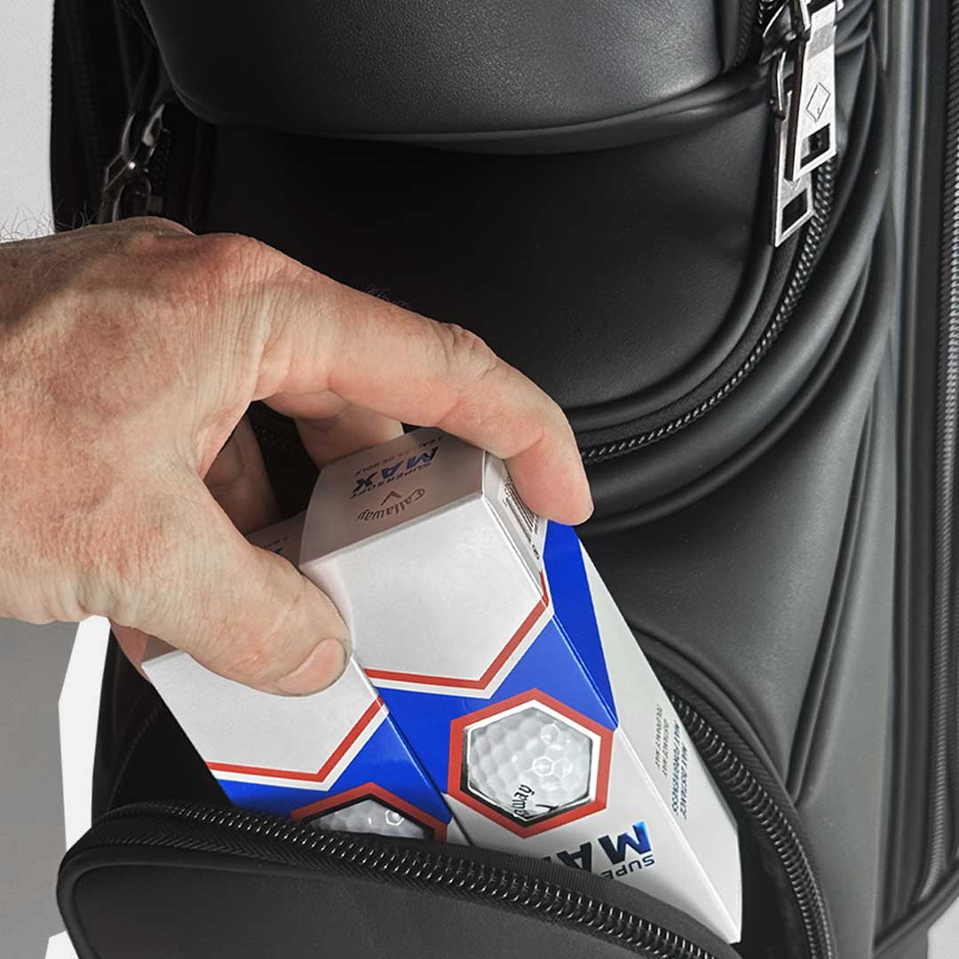RevCore Lux Golf Cart Bag | 14 Way Velvet Lined Dividers - Matte Black - Club Rehab