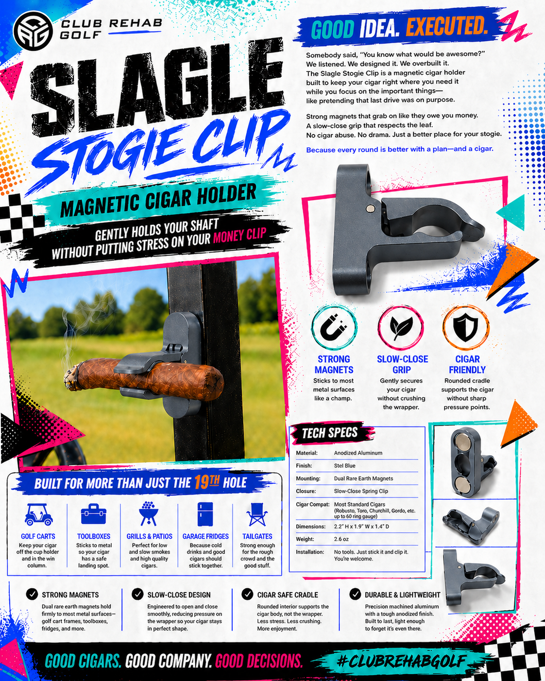 Slagle Stogie Clip Magnetic Cigar Holder