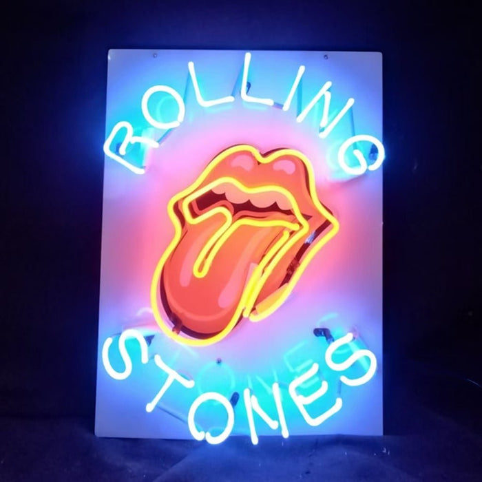 Rolling Stones Rock Roll Band Logo Neon Signs Light - Club Rehab