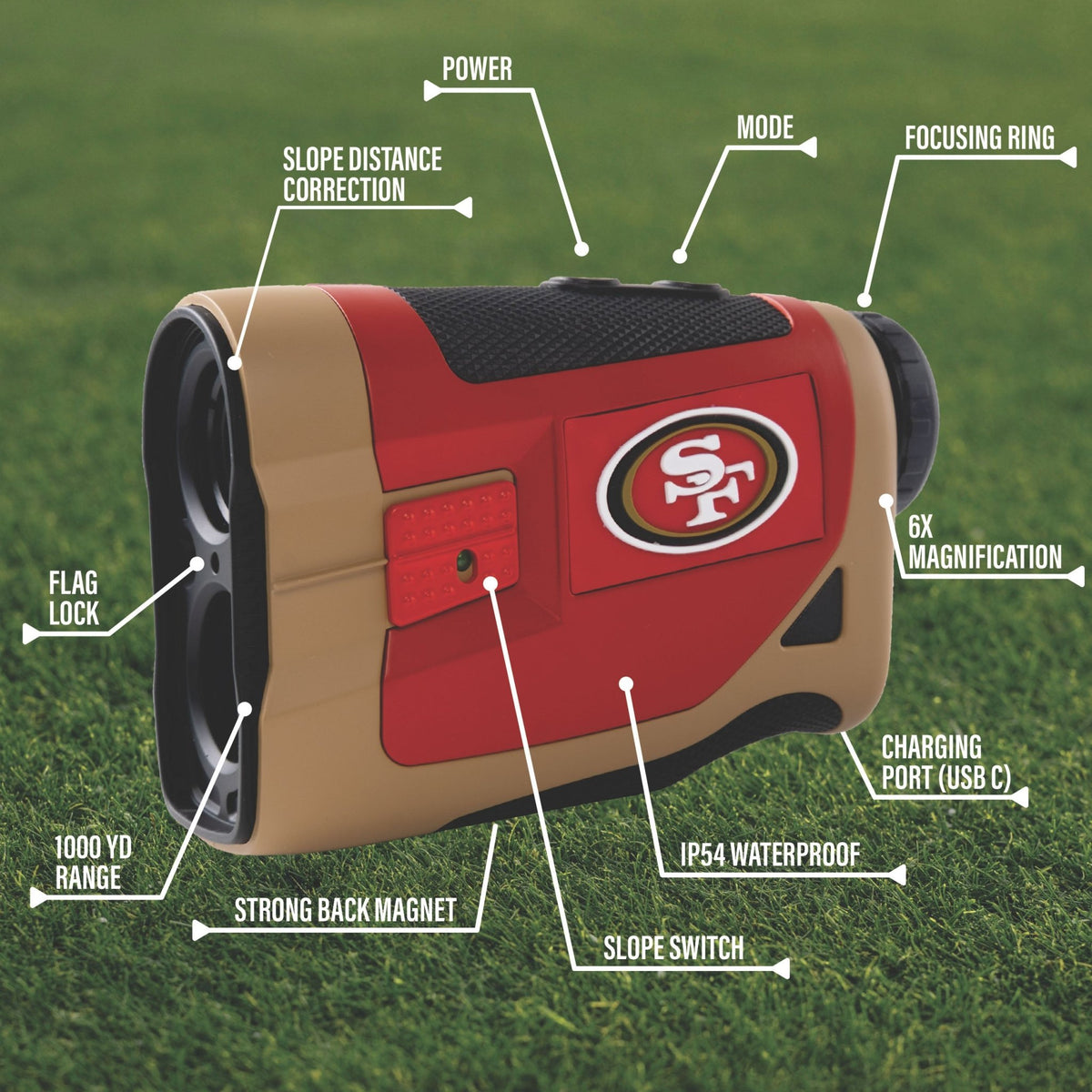 San Francisco 49ers Foresight golf rangefinder by Team Golf, view 6