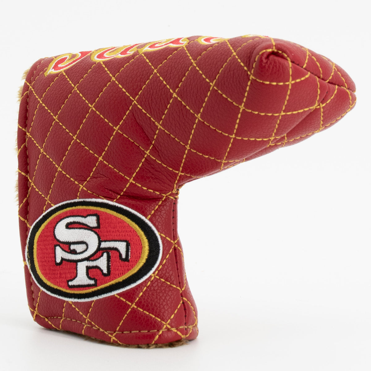 San Francisco 49ers Solid Blade Putter quilted headcover, angled view