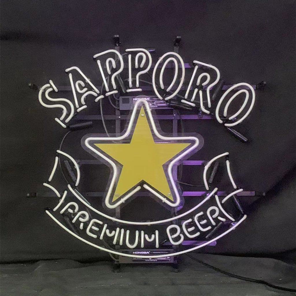 Sapporo Premium Beer with Star Neon Signs Light - 24 inches - Club Rehab