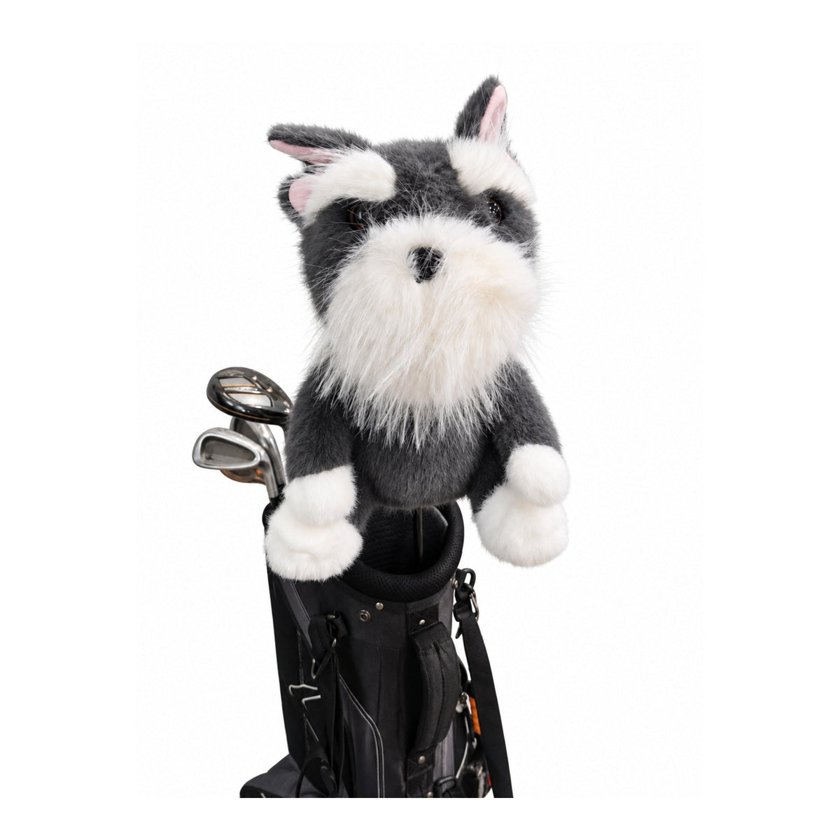 Schnauzer driver headcover, in bag front view