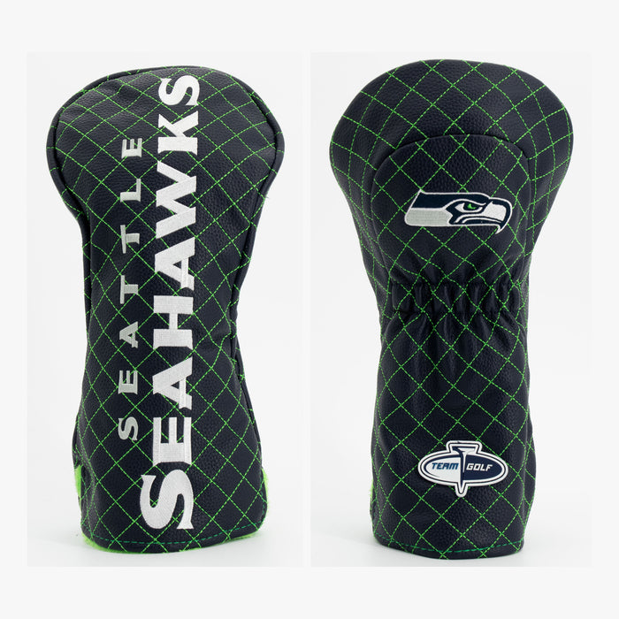Seattle Seahawks Solid Quilted Driver Headcover, front and back views