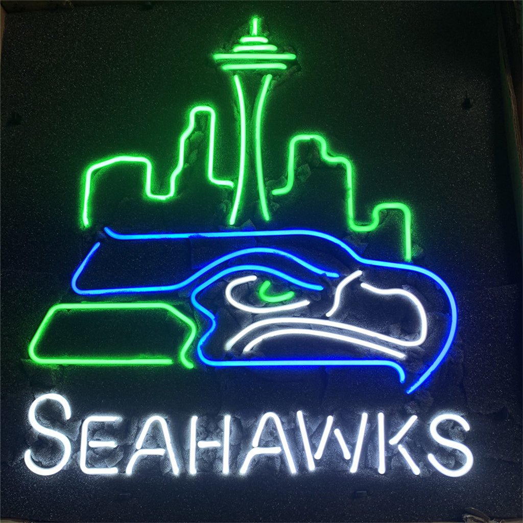Seattle Skyline Seahawks Logo Neon Signs Light - Club Rehab