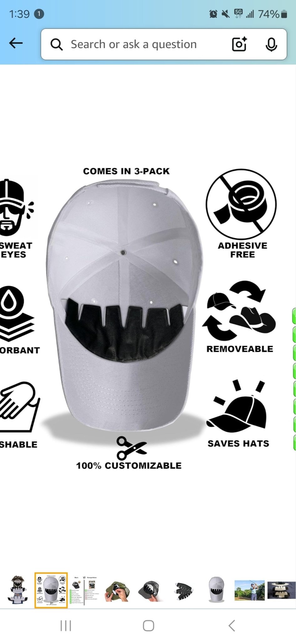 Shape and Swelter Hat Sweat Liner 3 pack - Club Rehab