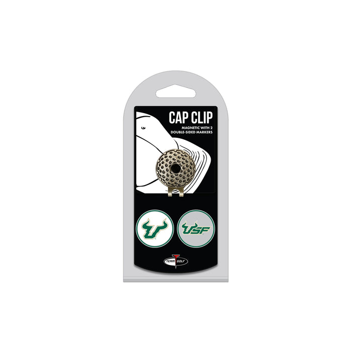 SOUTH FLORIDA hat clip with two golf ball markers