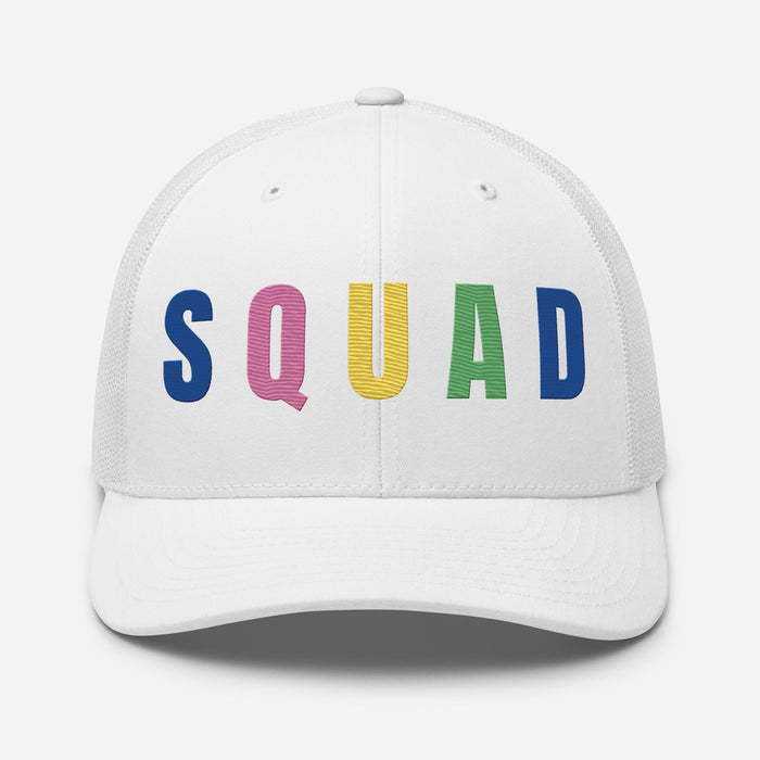 SQUAD Embroidered Women’s Golf Hat - Birdie Pop Collection - White - Club Rehab