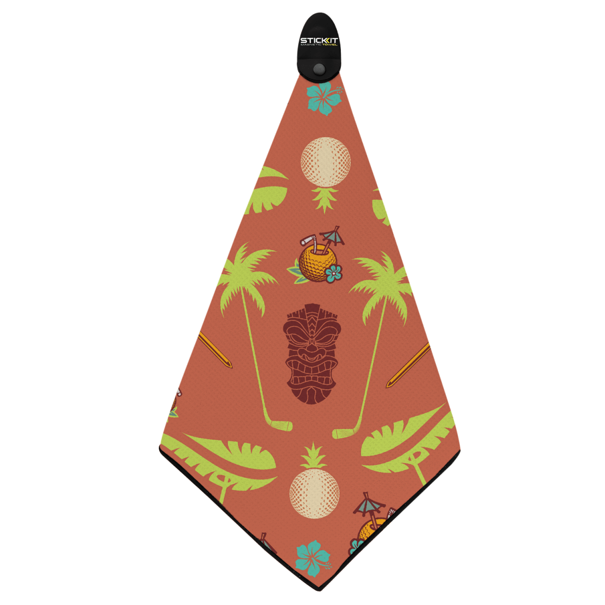 STICKIT Magnetic Golf Towel Graphic in Tiki Salmon