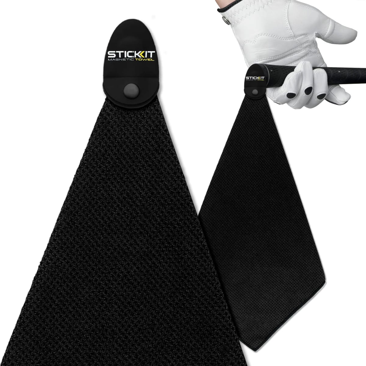 STICKIT Magnetic Mini Golf Towel in Black