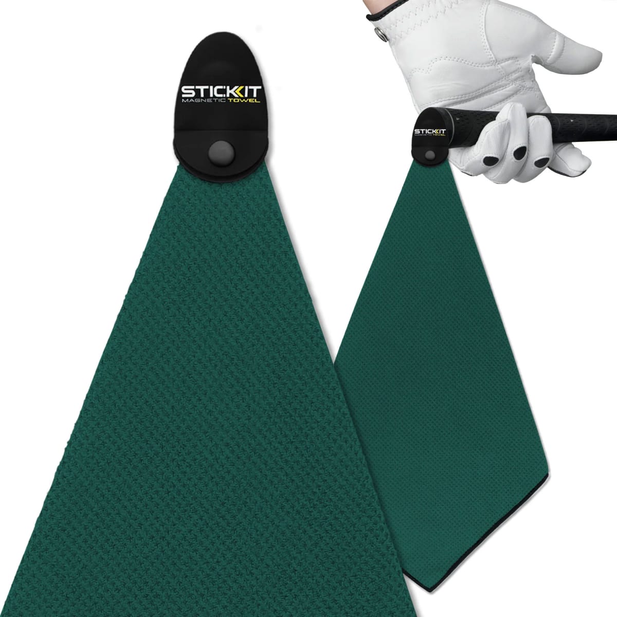 STICKIT Magnetic Mini Golf Towel in Green