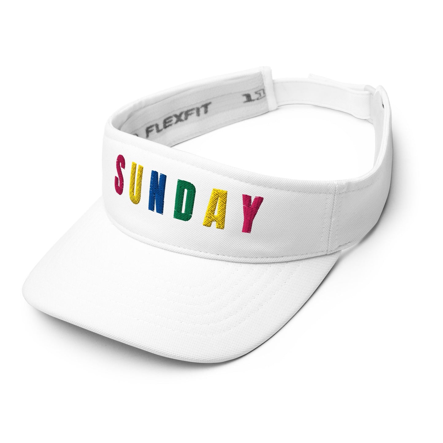 SUNDAY Embroidered Women’s Golf Visor - Birdie Pop Collection - White - Club Rehab