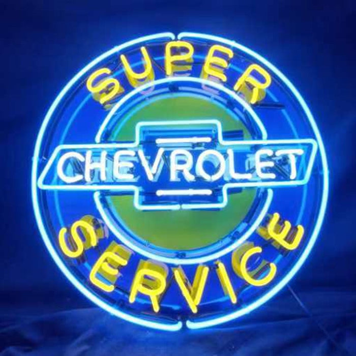 Super Chevrolet Service Neon Signs Light - Club Rehab
