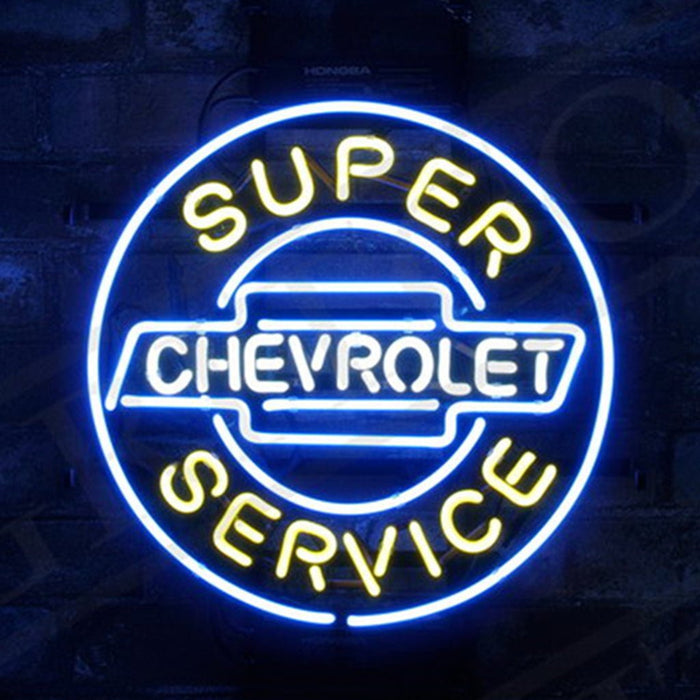 Super Service Chevrolet Neon Signs Light - Club Rehab