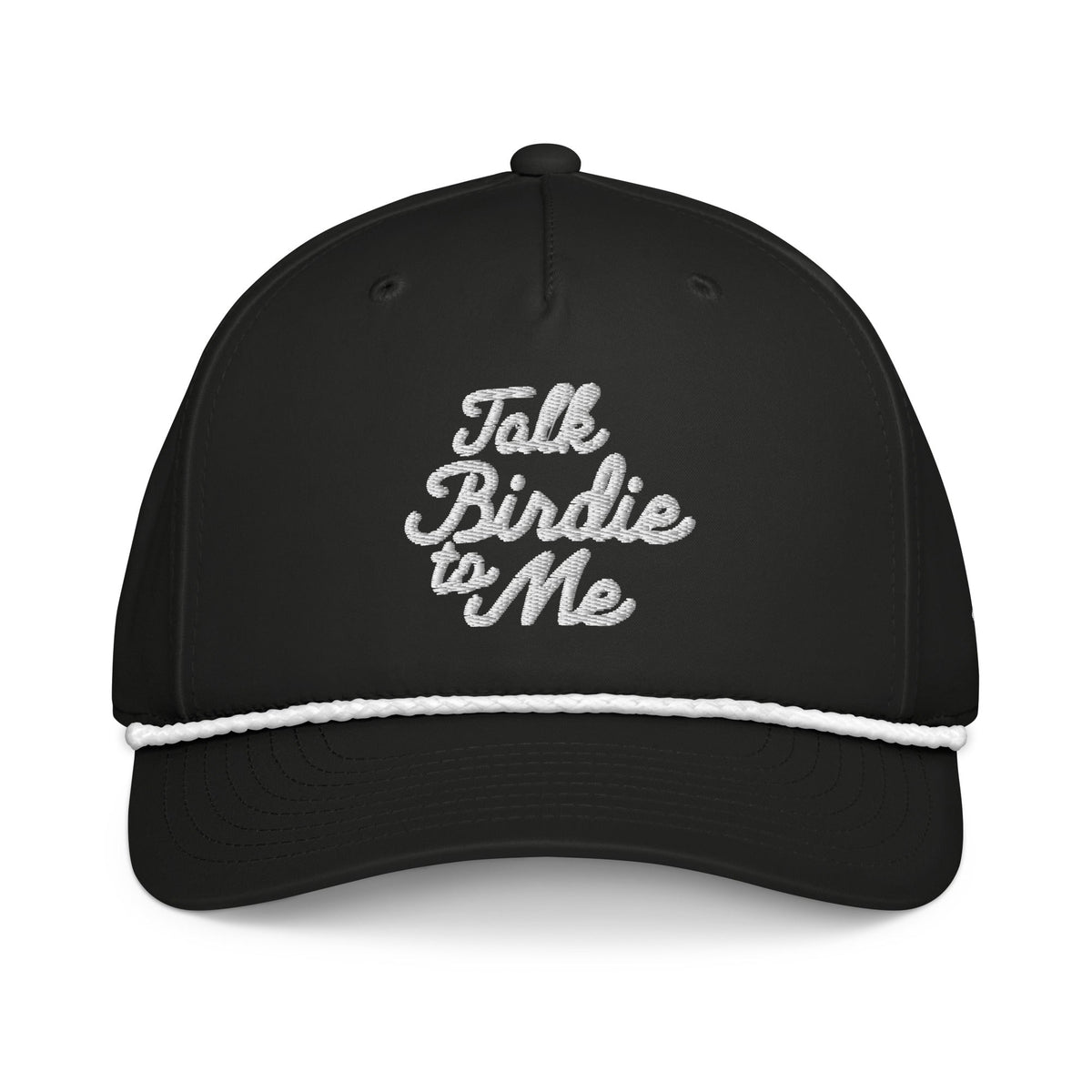 Talk Birdie to Me Embroidered Golf Hat for Women - Black/White - Club Rehab