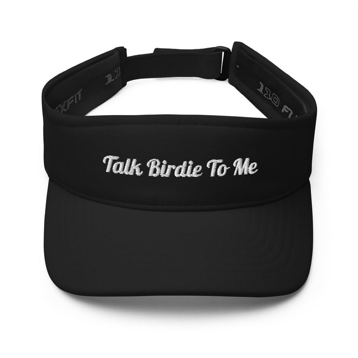 "Talk Birdie To Me" Embroidered Visor - Black - Club Rehab