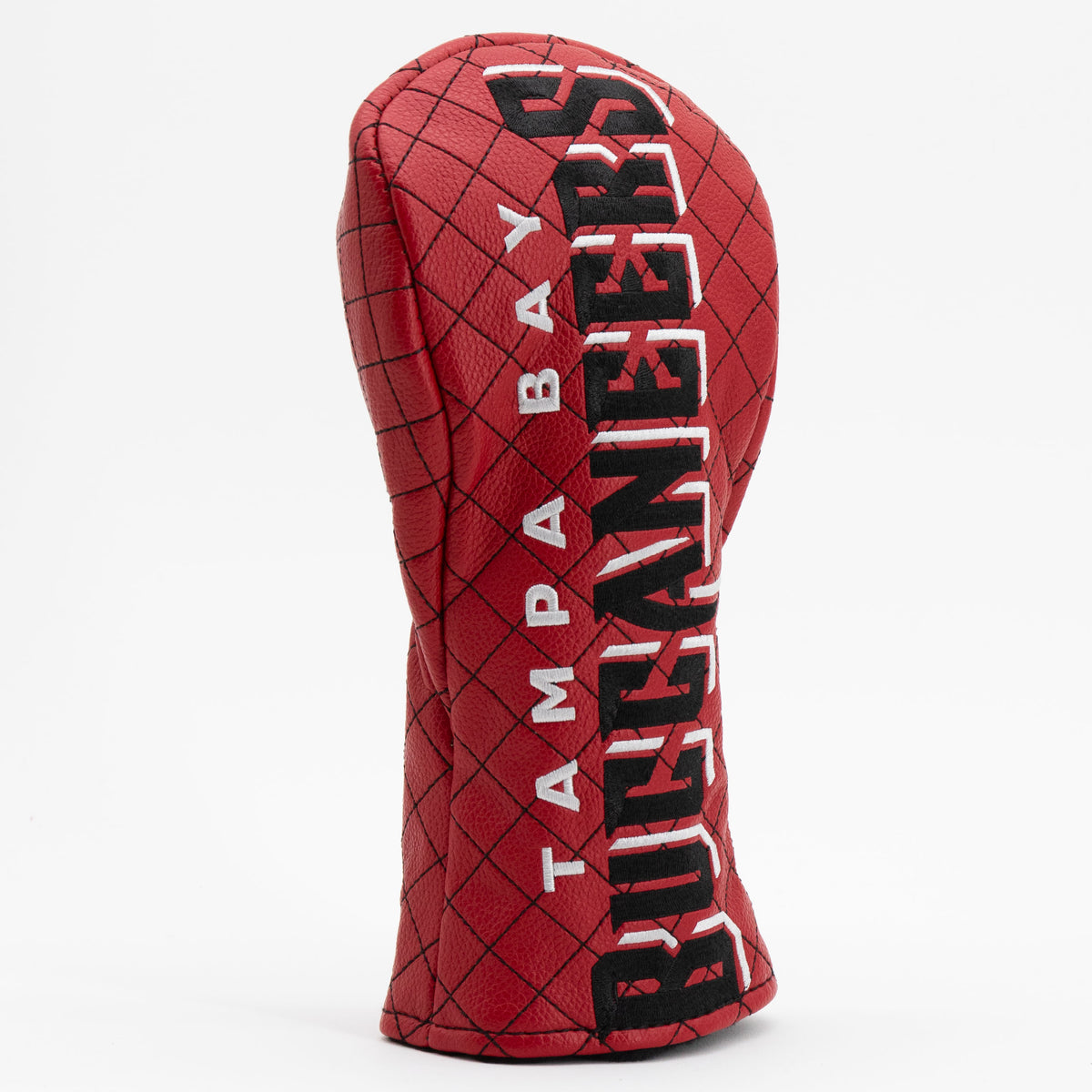 Tampa Bay Buccaneers Solid Fairway quilted headcover, angled view