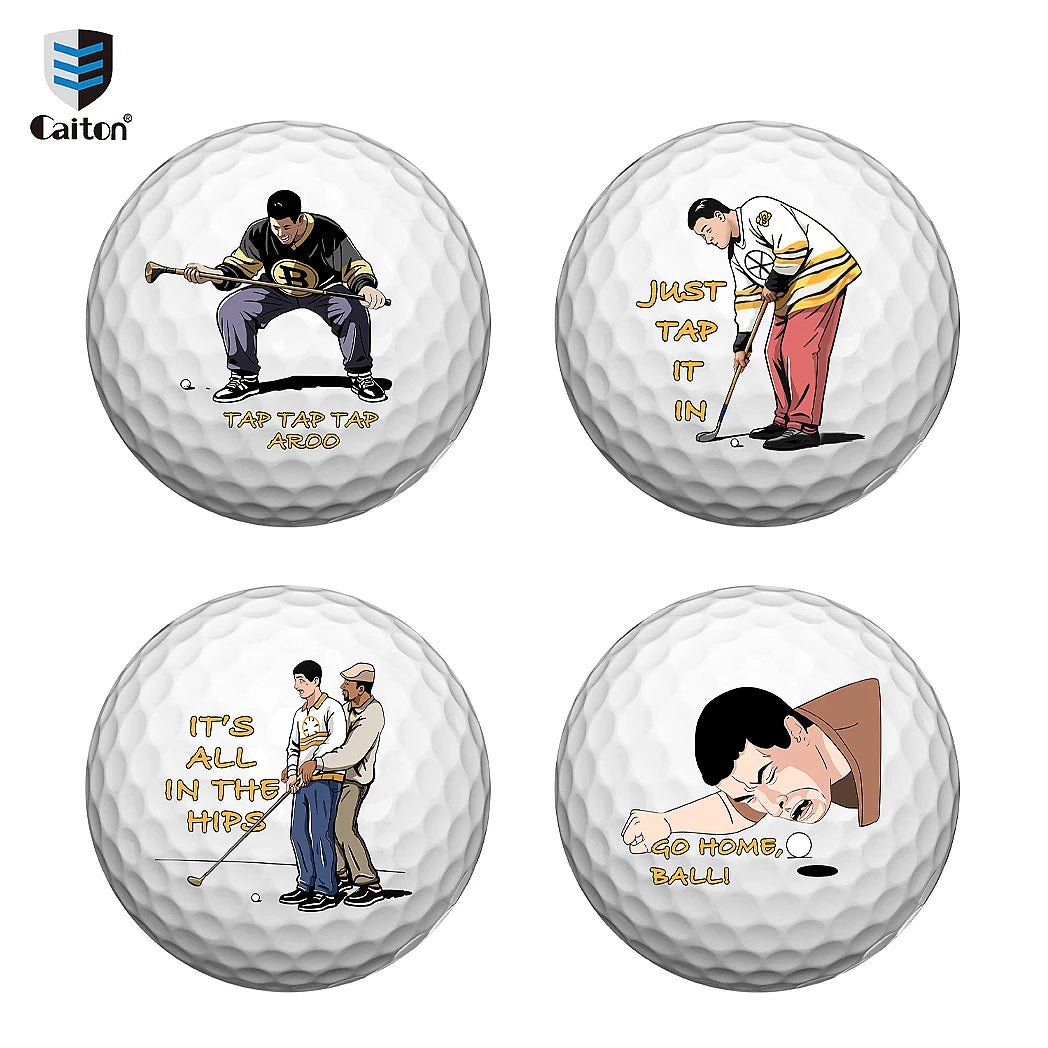 “Tap It In” Funny Golf Ball 4 - Pack – Happy - Inspired Gag Gift Set - Club Rehab