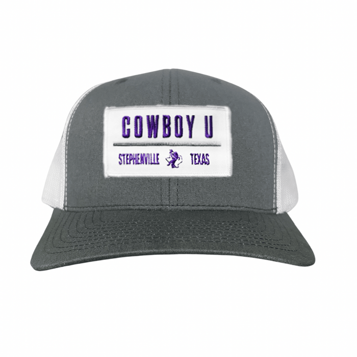 Tarleton State University Cowboy U / Hat / 250 / TAR035 / MM - Charcoal / White Curved Bill Mesh Snapback - Club Rehab