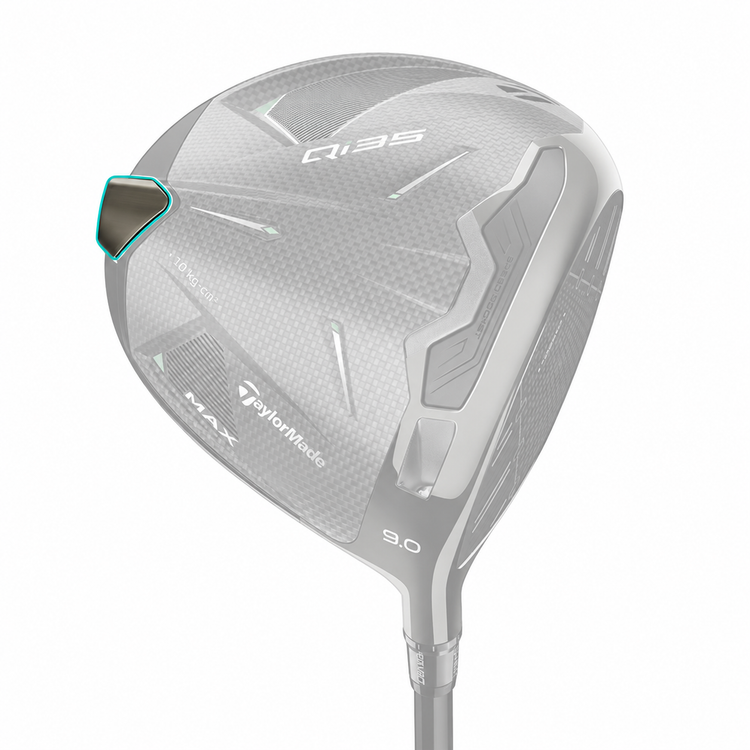 Shaped rear weight shown on Qi35 MAX.