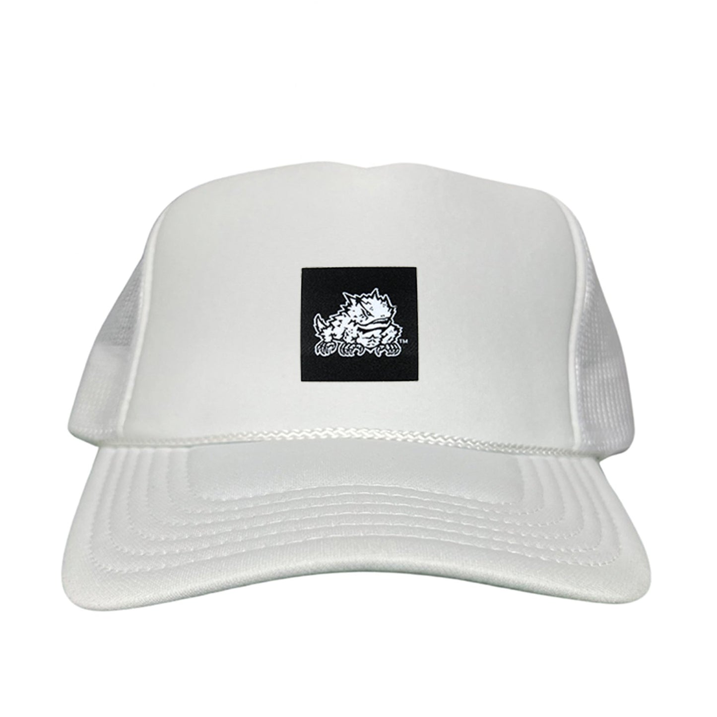 TCU Black Label Horned Frog Logo / 191 / Hat / TCU007 / MM - White Foam Curved Snapback - Club Rehab
