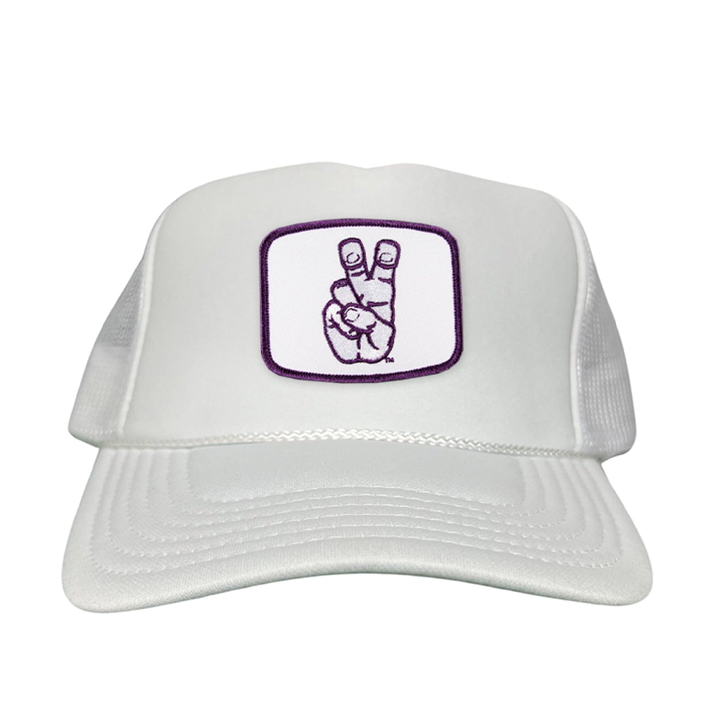 TCU Frog Hand Square Shape / Curved Bill Mesh Snapback / 126 / TCU001 - White Foam Curved Snapback - Club Rehab