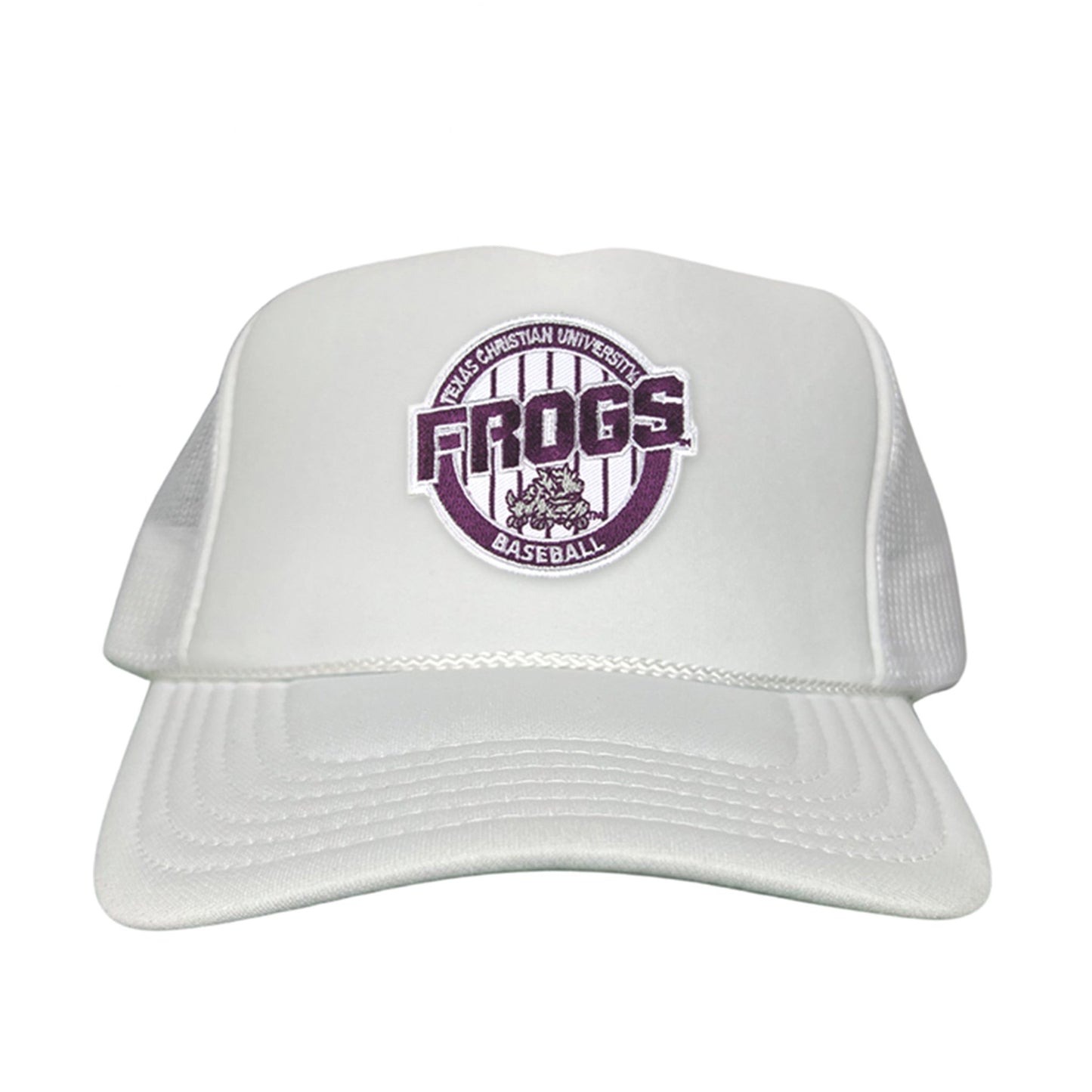 TCU / Frogs Pinstripe Circle / Hats / 216 / TCU017 / MG - White Foam Curved Snapback - Club Rehab