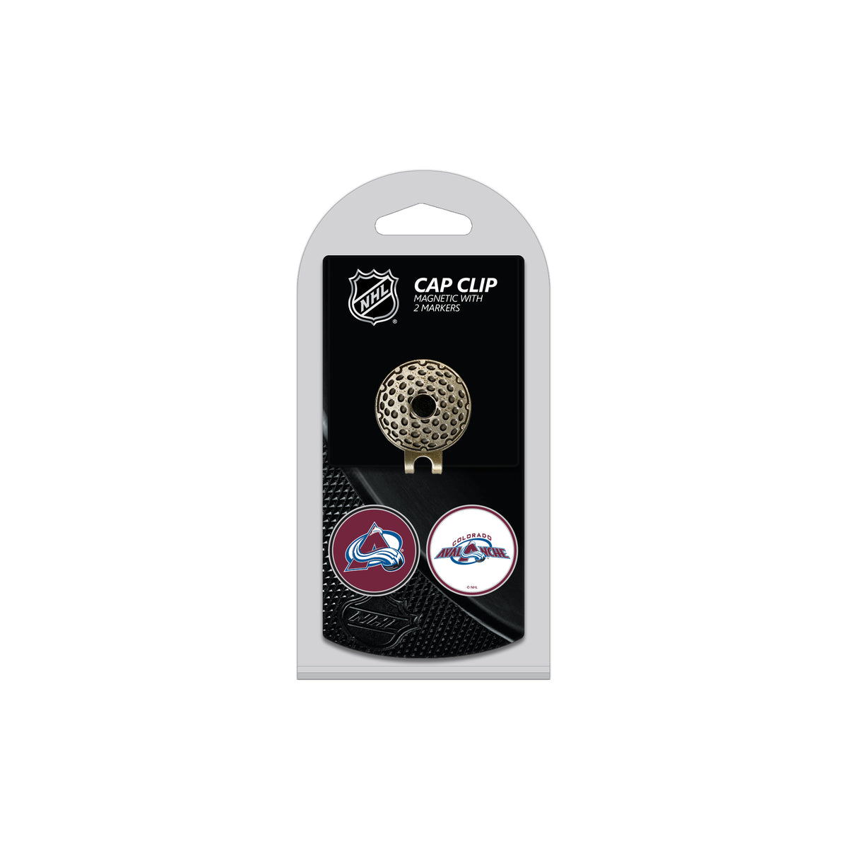 COLORADO AVALANCHE hat clip with two golf ball markers