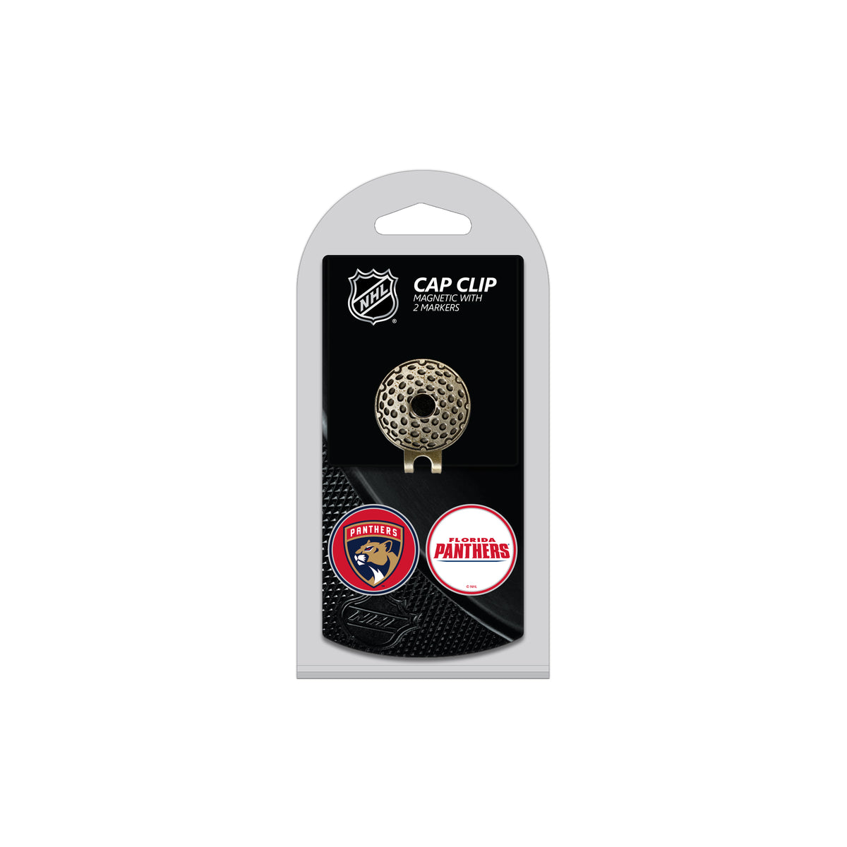 FLORIDA PANTHERS hat clip with two golf ball markers