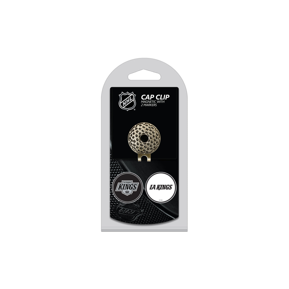 LOS ANGELES KINGS hat clip with two golf ball markers