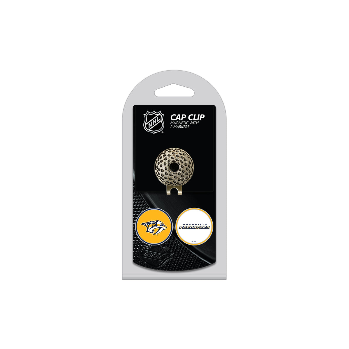 NASHVILLE PREDATORS hat clip with two golf ball markers