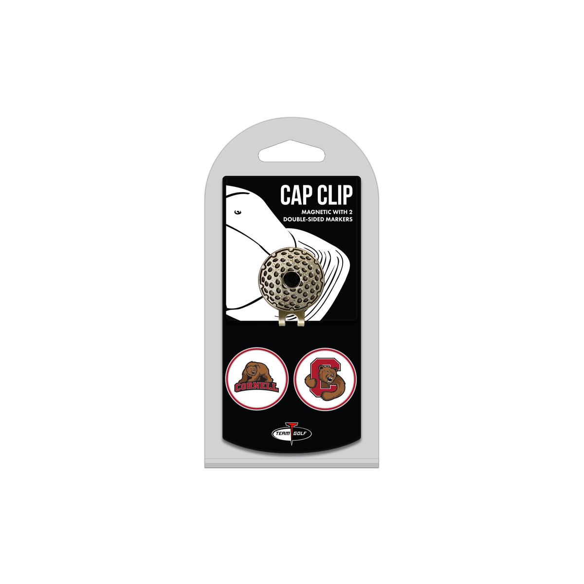 CORNELL hat clip with two golf ball markers