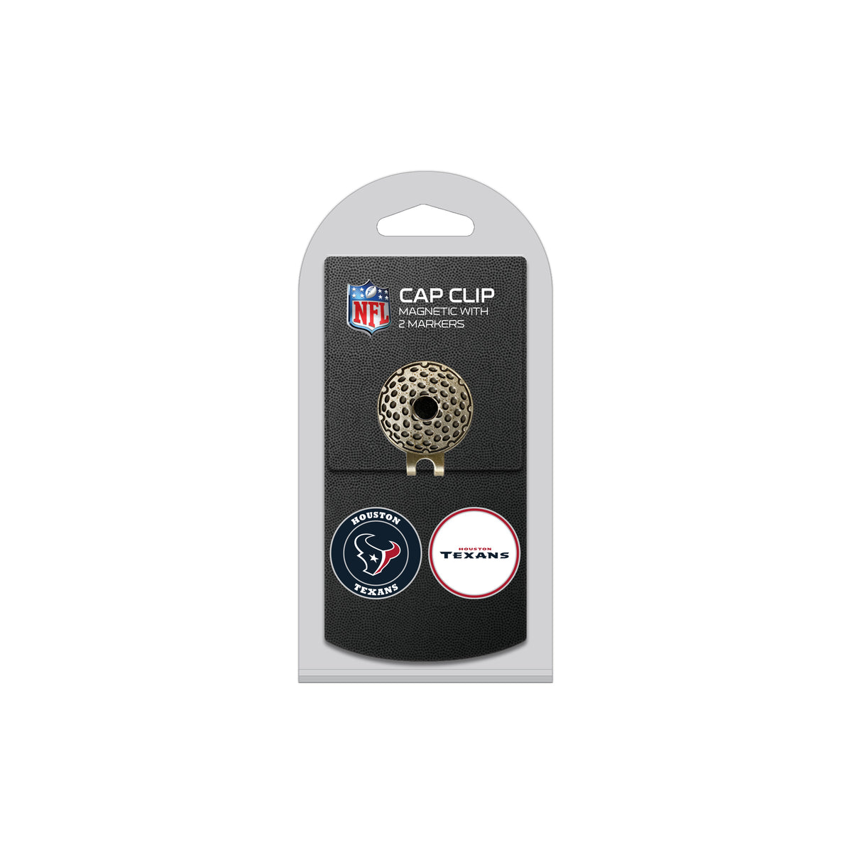 HOUSTON TEXANS hat clip with two golf ball markers