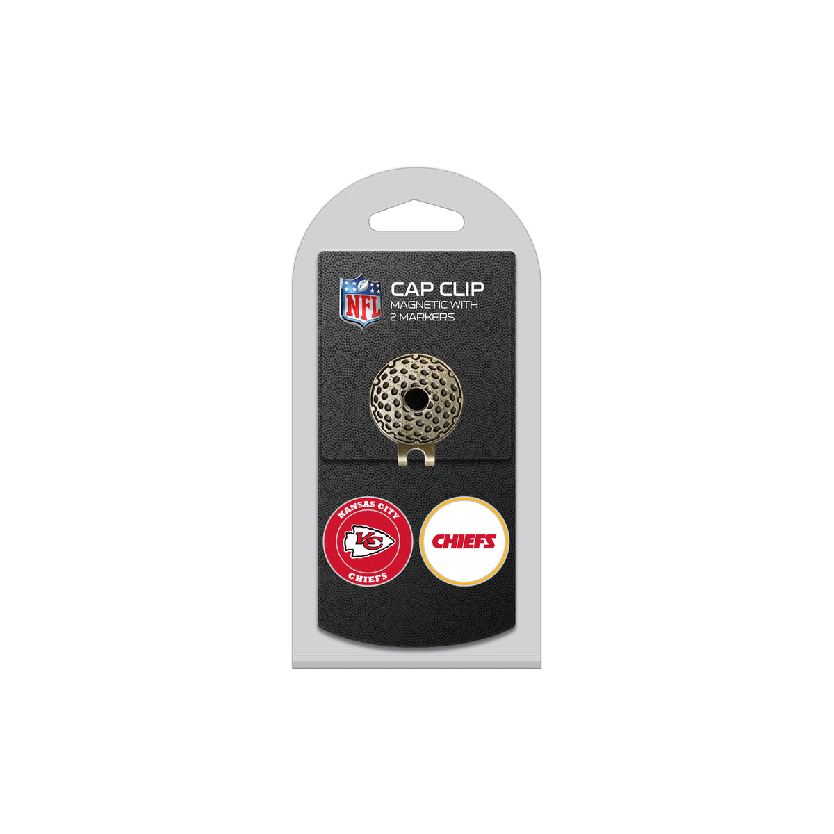 KANSAS CITY CHIEFS hat clip with two golf ball markers