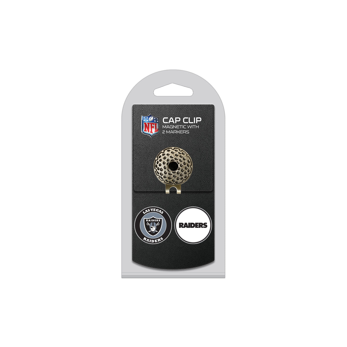 LAS VEGAS RAIDERS hat clip with two golf ball markers