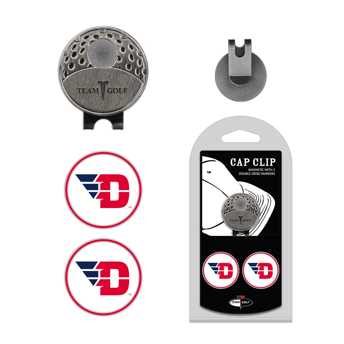 DAYTON hat clip with two golf ball markers